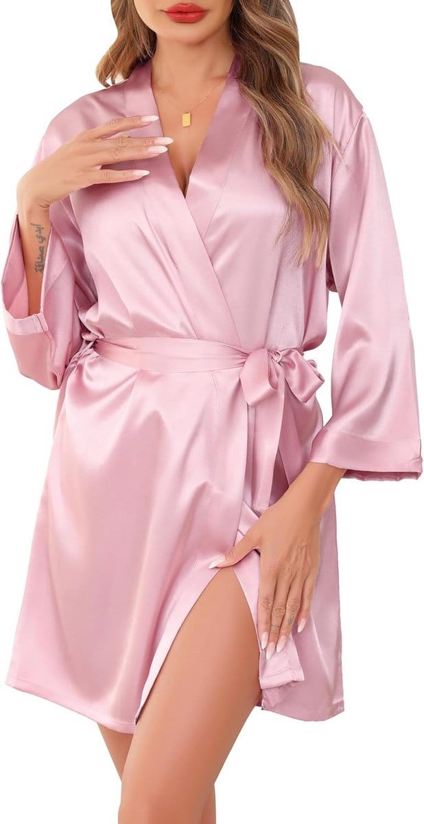 Luxe Satijnen Badjas voor Dames en Heren - Lichte Kimono Stijl