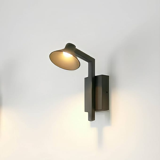 Lucande LED wandlamp Steve, zwart, 24 cm, USB, dimbaar