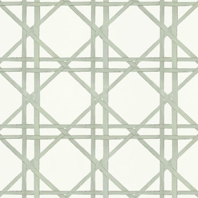 Behang Bamboo braided trellis groen