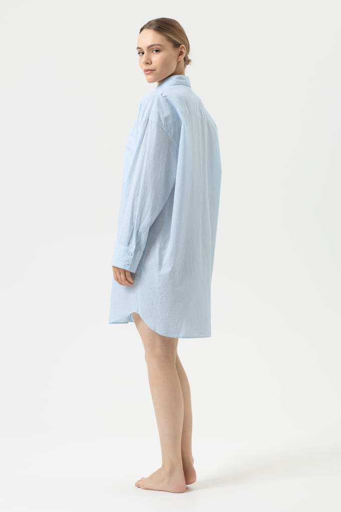 Sleep shirt Serie Cotton Stripes Powder Blue
