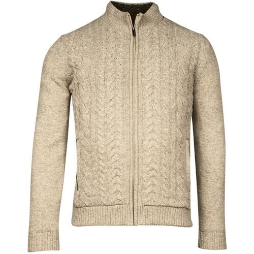 Baileys Vest Cardigan Zip Lined Front Cable Knit Beige / male