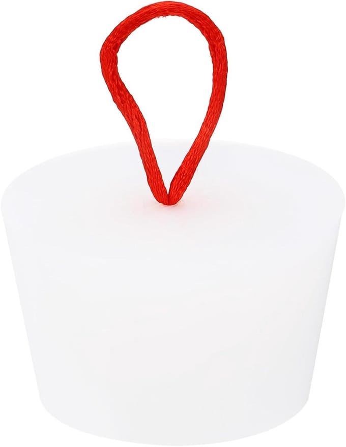 Rubberen conische stop - Badstop afdichting - Leidingen afdichten - Met handgreep - 48 tot 59 mm - Wit