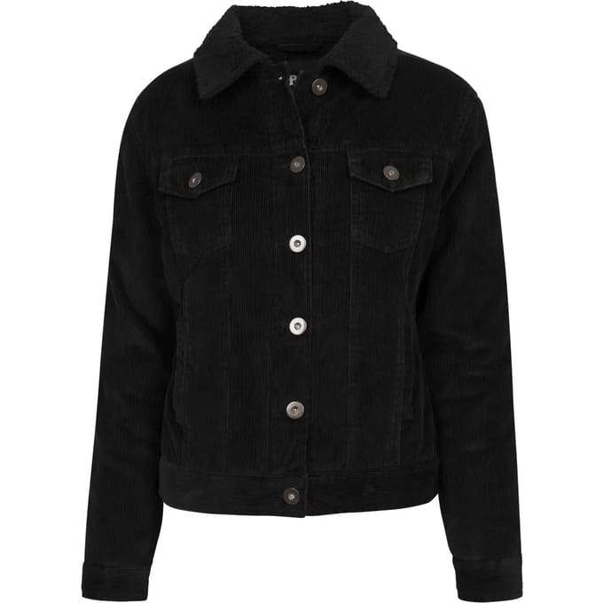 Urban Classics Jacket -XL- Sherpa Corduroy Zwart