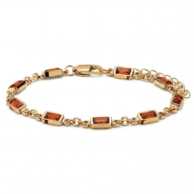 Prism | Vergulde armband met bruine stenen van kristalglas