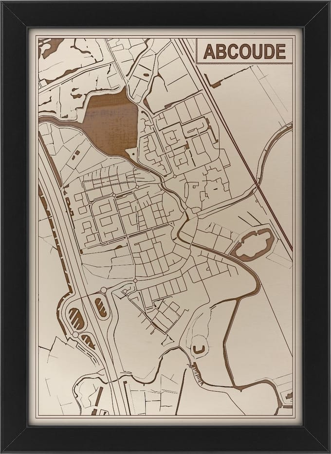 Houten stadskaart van Abcoude