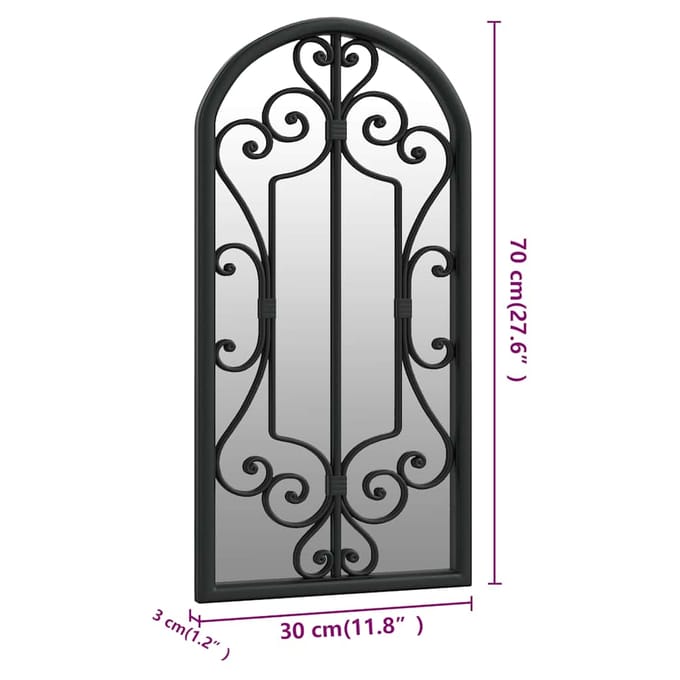Vidaxl Lustre de Jardin, Noir, 70x30 cm, Cadre en Fer