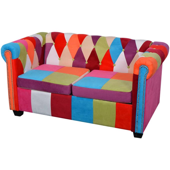 Vidaxl Tweepersoons Stoffen Chesterfield Bank