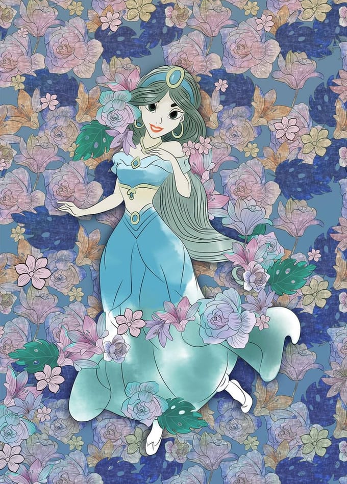 Fotobehang - Jasmin Colored Flowers 200x280cm - Vliesbehang
