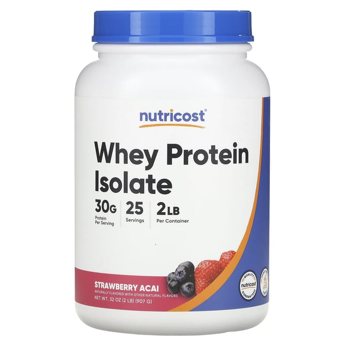 Nutricost, Isolat de Protéine de Whey, Fraise Açaï, 907g (2 lb)