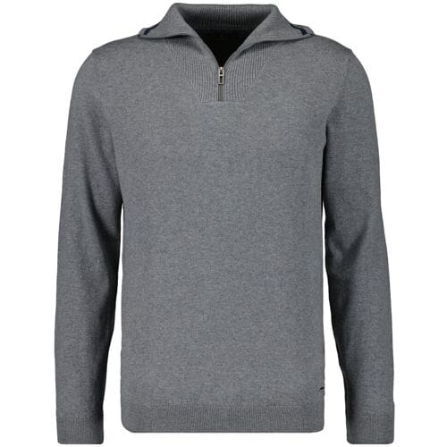 Ragman Trui Zip Collar Knitted Cotton Cashmere Grijs / male