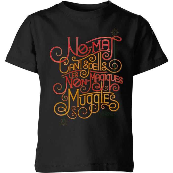 Fantastic Beasts No-Maj kinder t-shirt - Zwart - 122/128 (7-8 jaar)