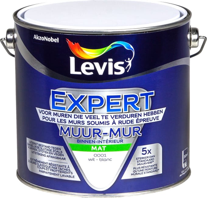 Levis - Expert Muur Binnen - Wit - 2,5 L