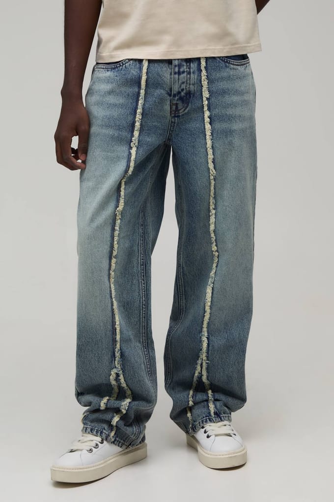 Patchwork Relaxed Fit Gestapelde Jeans | Antique Wash | Size 30R