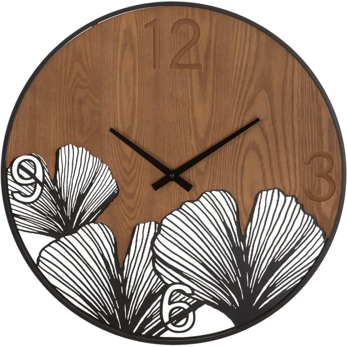 Analoge wandklok Mauro Ferretti Super Wood/Leaf