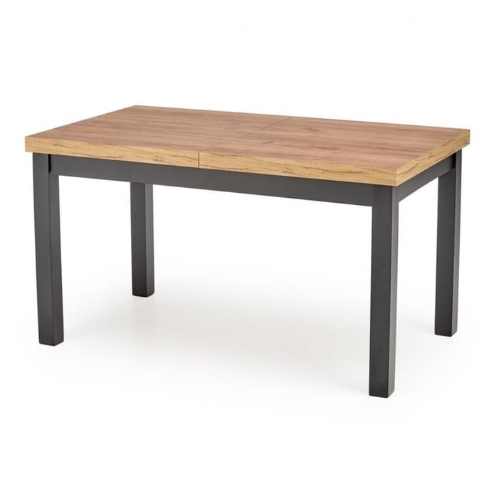 Uitschuifbare eettafel Tiago 140 tot 220 cm breed eiken met zwart