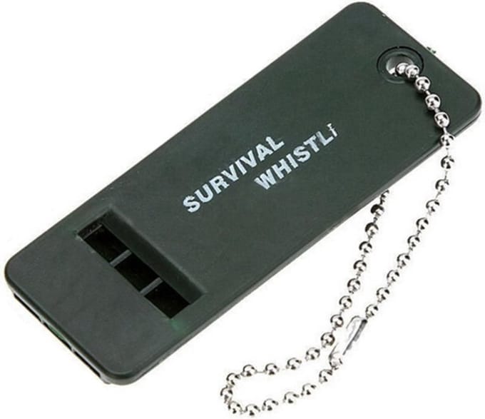 New Age Devi - Noodfluit - Survival whistle - Fluit van plastic met 3 tonen - SOS fluitje met sleutelhanger