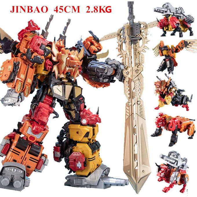 JINBAO 6 IN 1 GT Devastator Speelgoed Transformatie G1 Oversized Scrapper Haul Mixmaster Hook KO Actie Model Robot Kinderen Cadeaus black