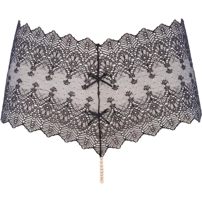 Bracli | Geneva Panty Pearl Thong Black | Erotic Lingerie size Plus size plus