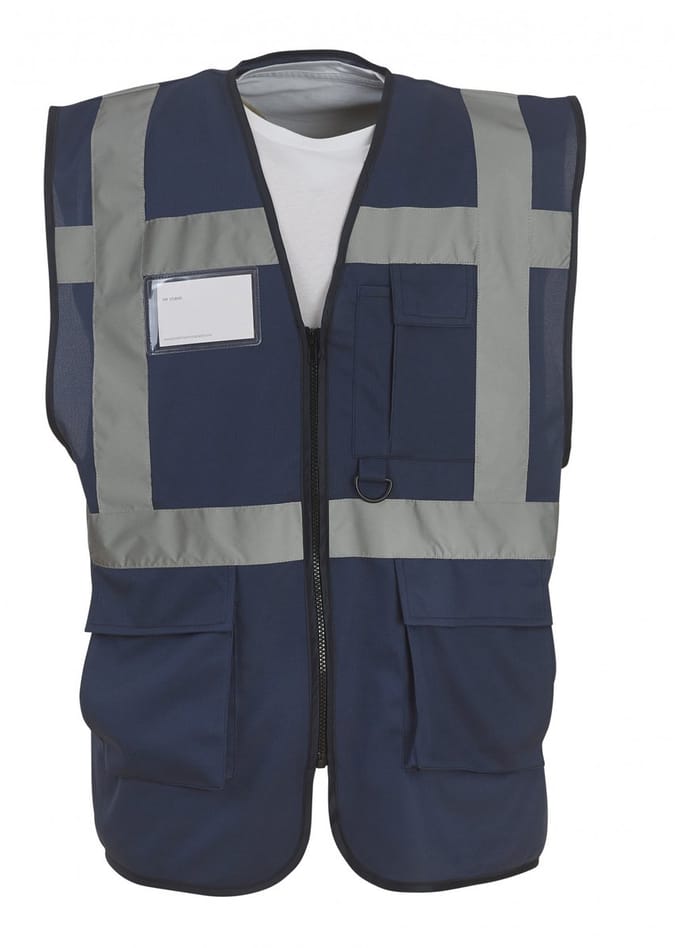 Executive veiligheidshesje met rits, maat XL Marineblauw