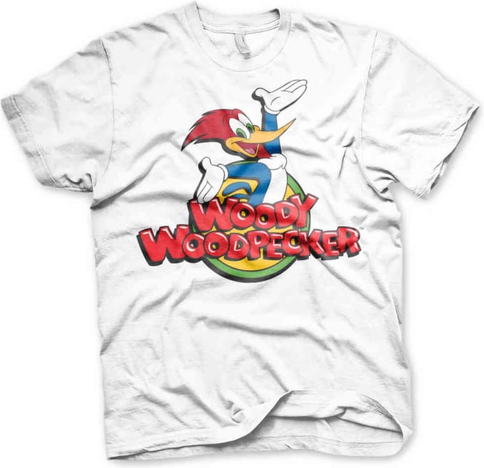 Woody Woodpecker Unisex Tshirt -3XL- Classic Logo Wit