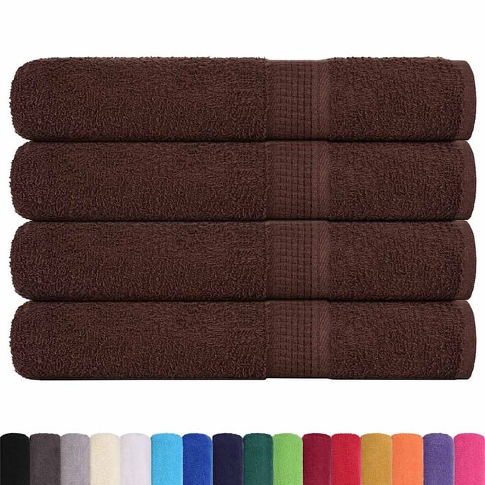 vidaXL - Handdoeken - FROGN - 4 - st - 100x200 - cm - 360 - g/m² - bruin