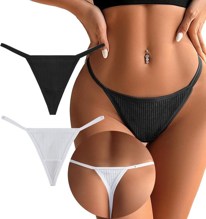 Dames Katoenen Thong Ondergoed met Elastische Naadloze Lage Taille en Comfortabele Cuffs