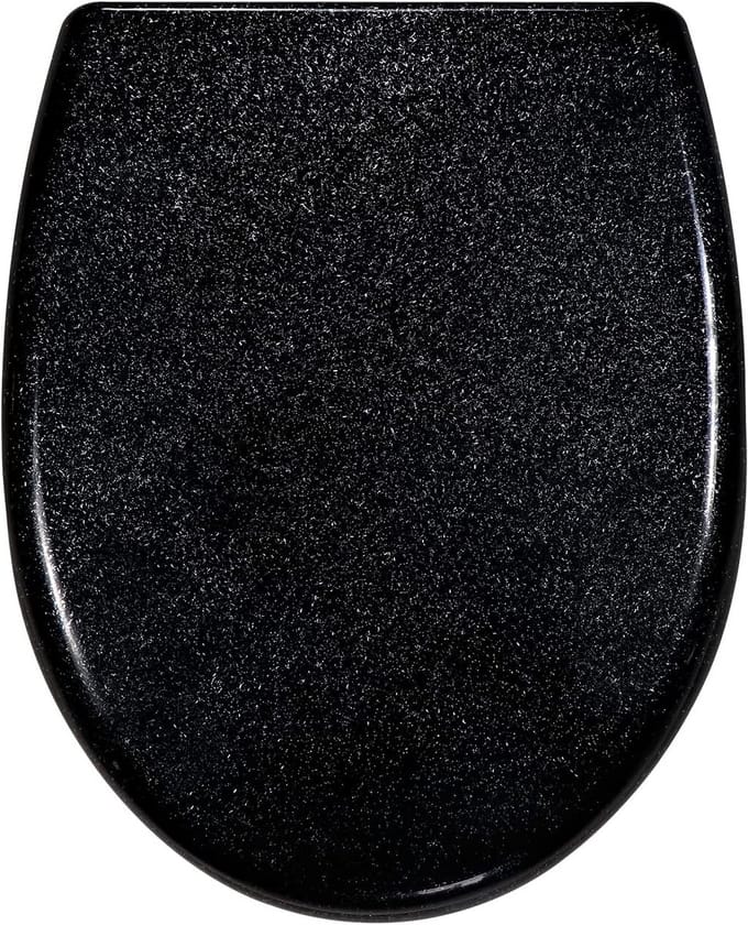 Zwarte WC-bril met Softclose en Quick Release - Montage Vanaf Bovenaf