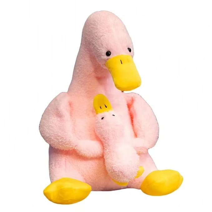 Peluches Mère et Fils Canard Peluches Canard Dormant Réaliste Oie Simulation Canard Poupée Peluche Kawaii Dessin Animé