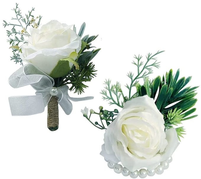 Allecto - Boutonnière en Pols Corsage Set - Bruiloft Bloemen