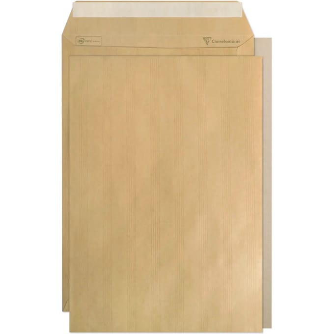 Zelfklevende kartonnen envelop Clairefontaine Kraft (x100)