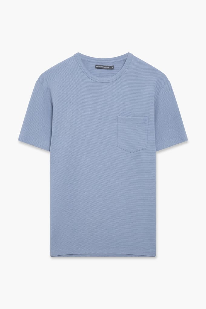 French Connection Ottoman Pocket Lgt Blue Mel Taglia: M | Magliette basic Outlet | Uomo | Blu