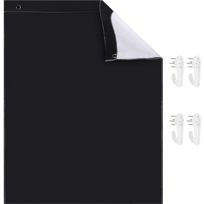 Andoer 1.5 * 2M/ 5 * 7ft Tweekleurige Achtergrond Wasbaar Achtergrandscherm Polyester Katoen Materiaal wit/zwart