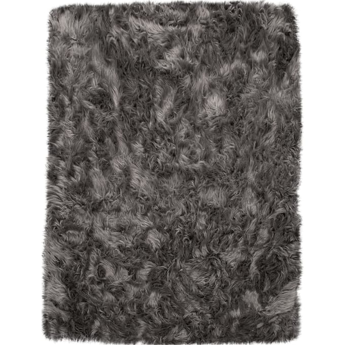 Hoogpolig tapijt Playara antraciet 60x100 cm