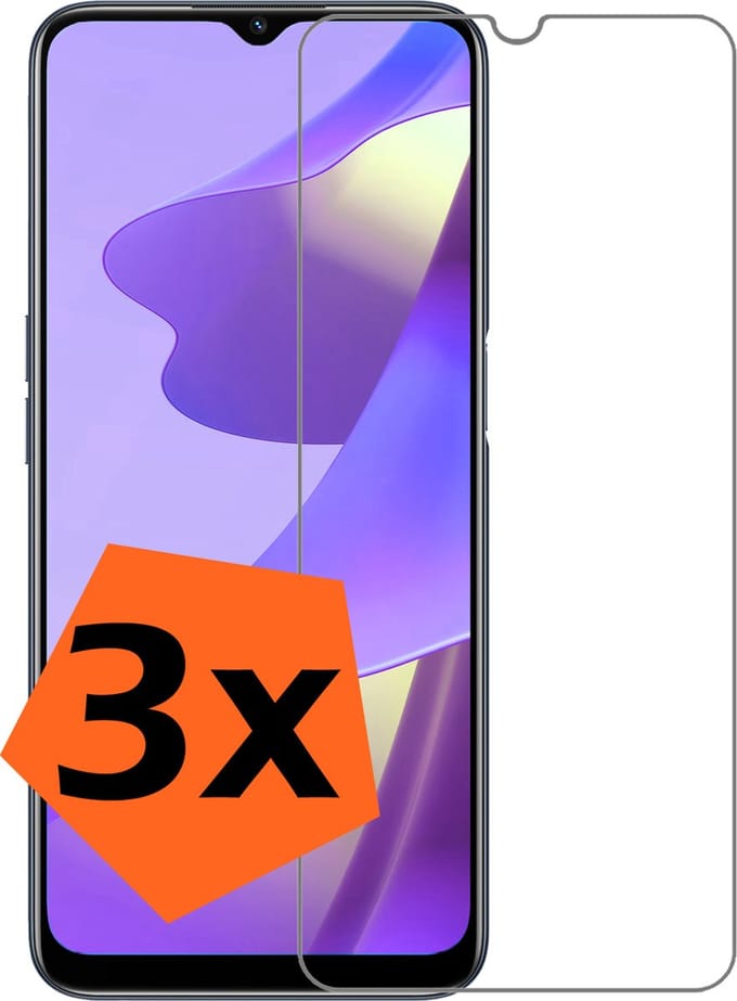 Screenprotector - 3 Stuks - Geschikt voor OPPO A16 - Extra Sterk - Gehard Glas - Beschermglas - Tempered Glass - Screen Protector