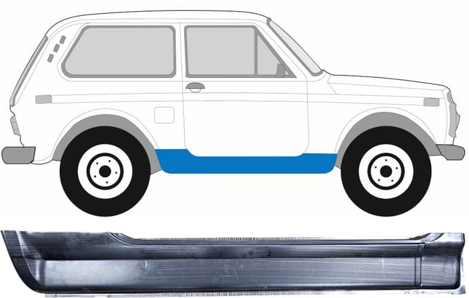 Volledige dorpel voor Lada Niva 1976- / Rechts