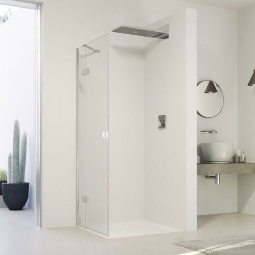HÜPPE SolvaPro swing door with fixed segment for side wall and niche 100 x 200 cm, without anti-plaque 7T0303092321