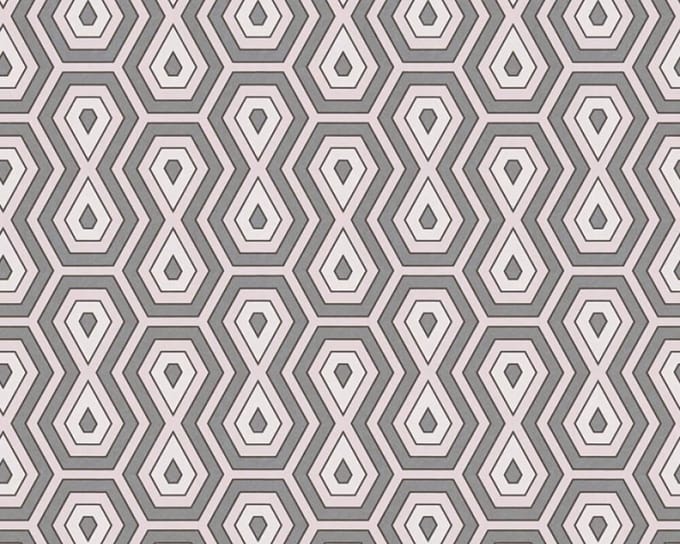 GRAFISCH BEHANG | Retro - roze grijs wit - "Architects Paper" A.S. Création Jungle Chic