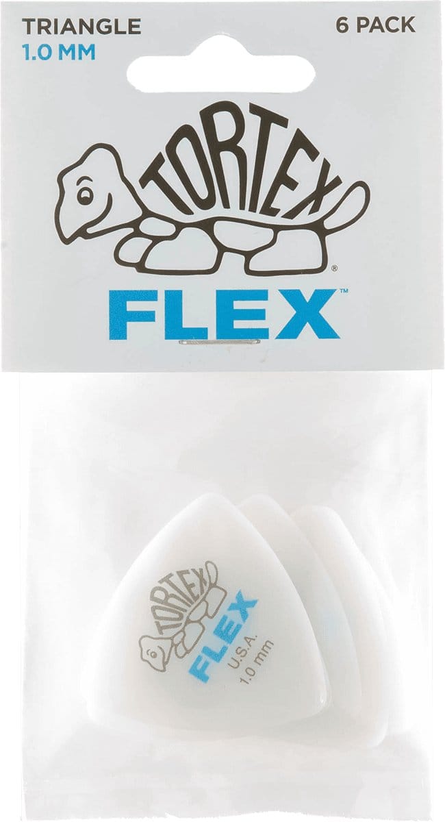 Jim Dunlop Tortex Flex - Plectrums - Triangle - 1,00 mm - Player's Pack 6 Stuks
