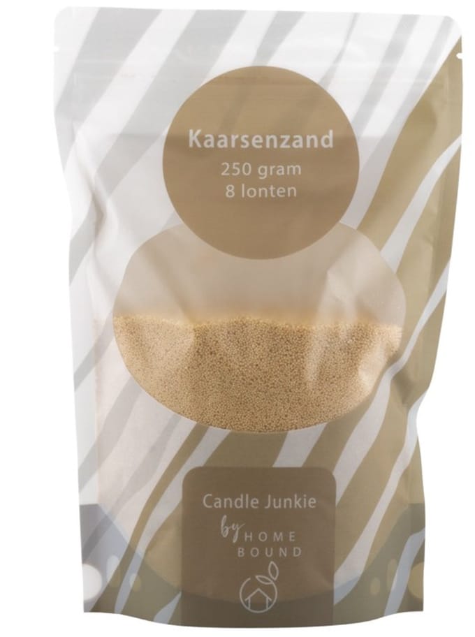 Kaarsenkorrels zak met 8 lonten beige