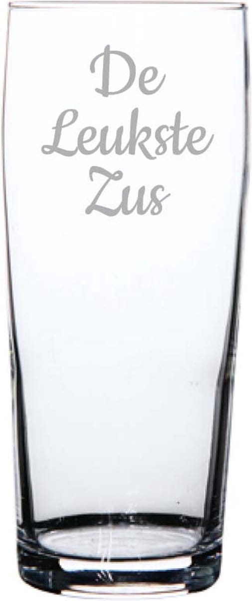 Gegraveerde bierfluitje 19cl Leukste Zus