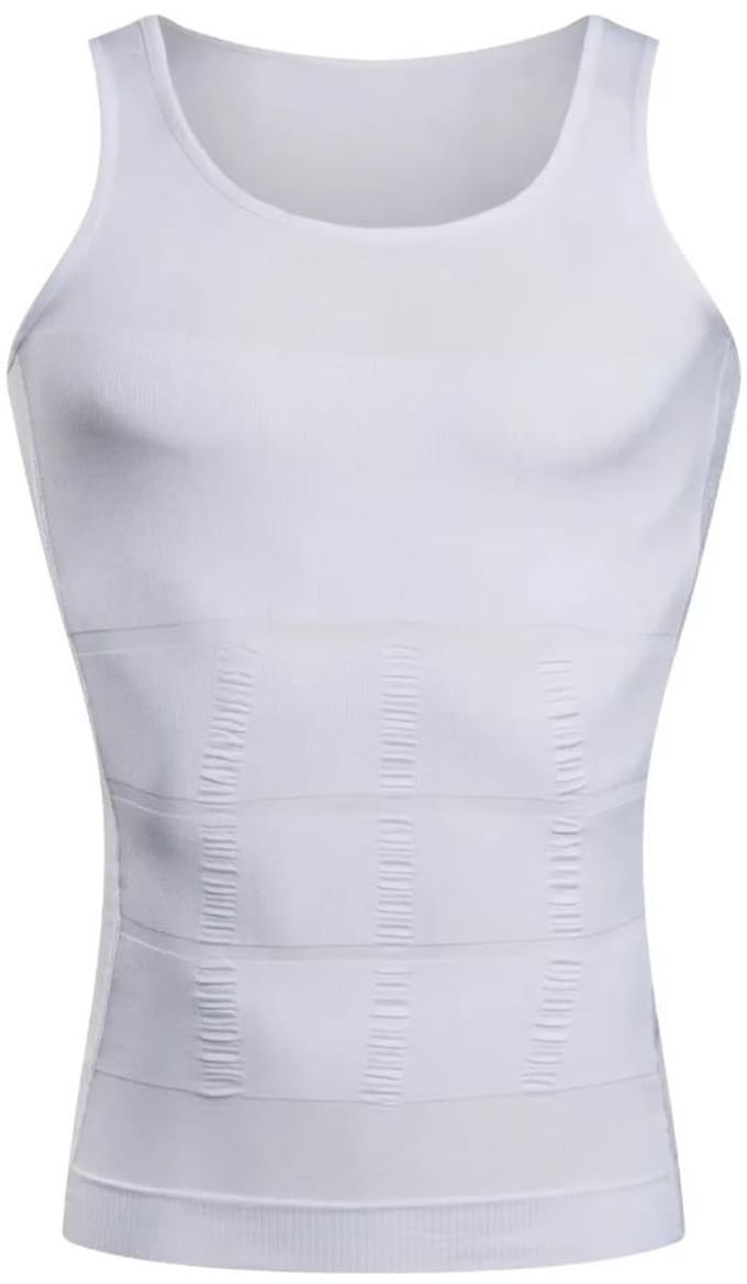 Hemd - Compressie hemd - Corrigerend hemd voor mannen - Compression shirt - Shapewear - Herenhemd - Extra large - Elastisch - Wit - Jonyx