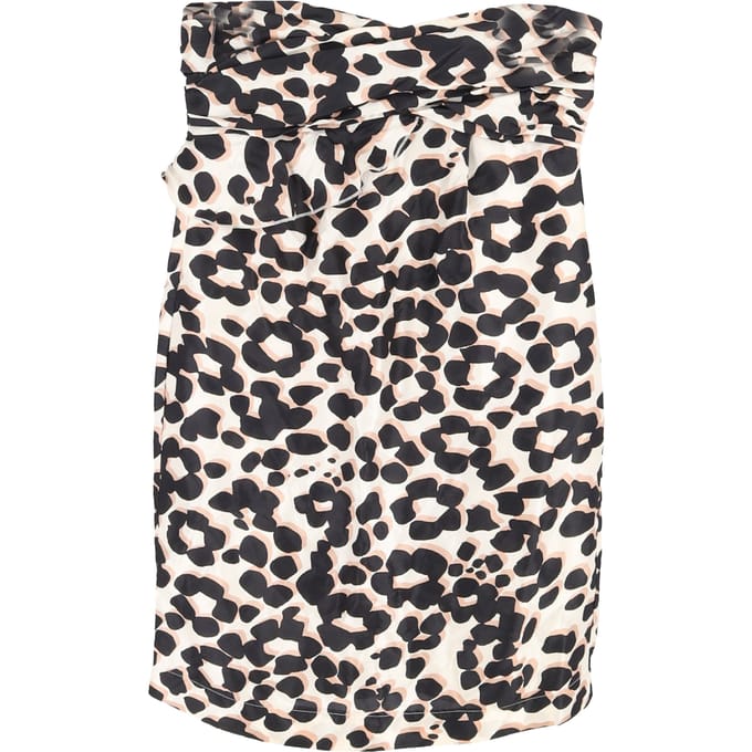 See by Chloé bedrukte strapless mini-jurk van zijde met dierenprint