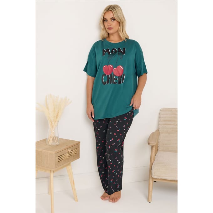 Yours Groene Mon Cheri Pyjamaset Size 50-52