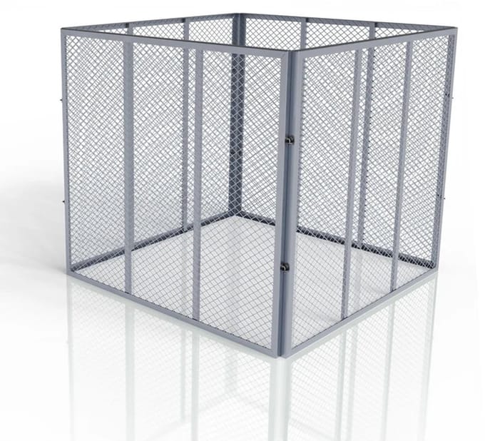 Metalen compostbak / Tuincompostbak / Bladkorf - Tuinafval - 450L - Zilver