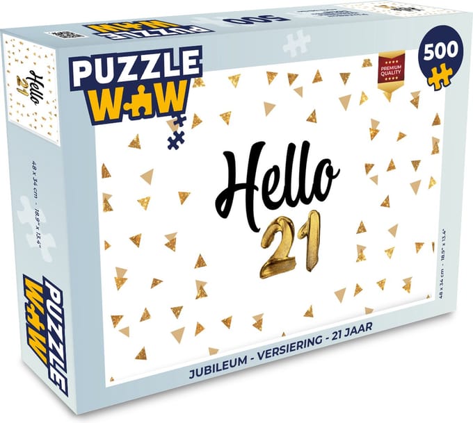 Puzzel Jubileum - Versiering - 21 jaar - Legpuzzel - Puzzel 500 stukjes