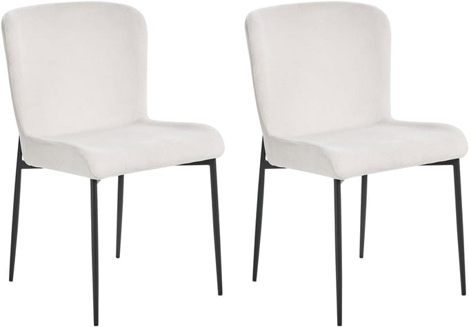 ADA - Eetkamerstoel set van 2 - Gebroken wit - Polyester