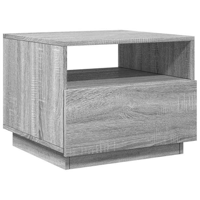 vidaXL - Salontafel - met - LED-verlichting - 50x49x40 - cm - grijs - sonoma - eiken