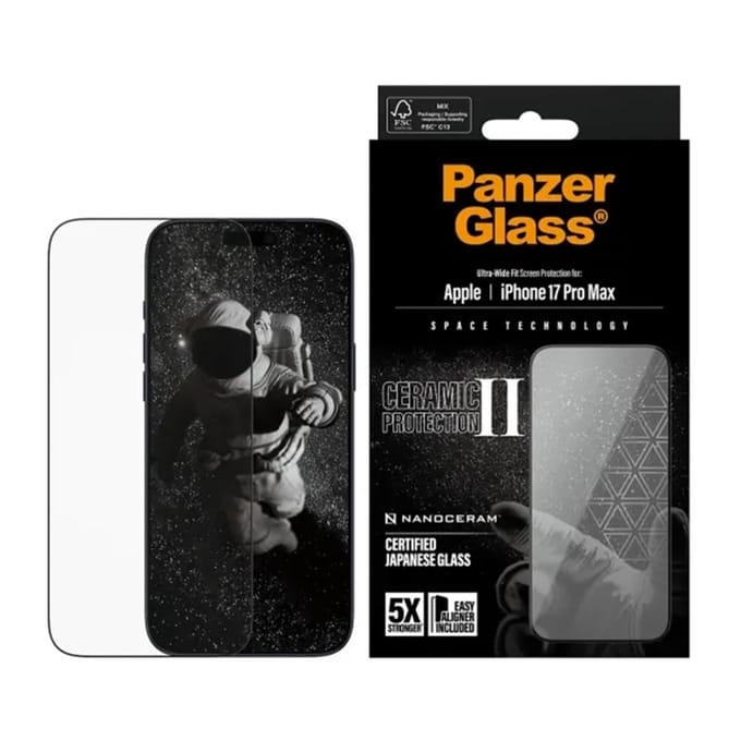 PanzerGlass Screenprotector geschikt voor Apple iPhone 17 Pro Max Glazen | PanzerGlass Ultra Wide Fit Screenprotector - Case Friendly