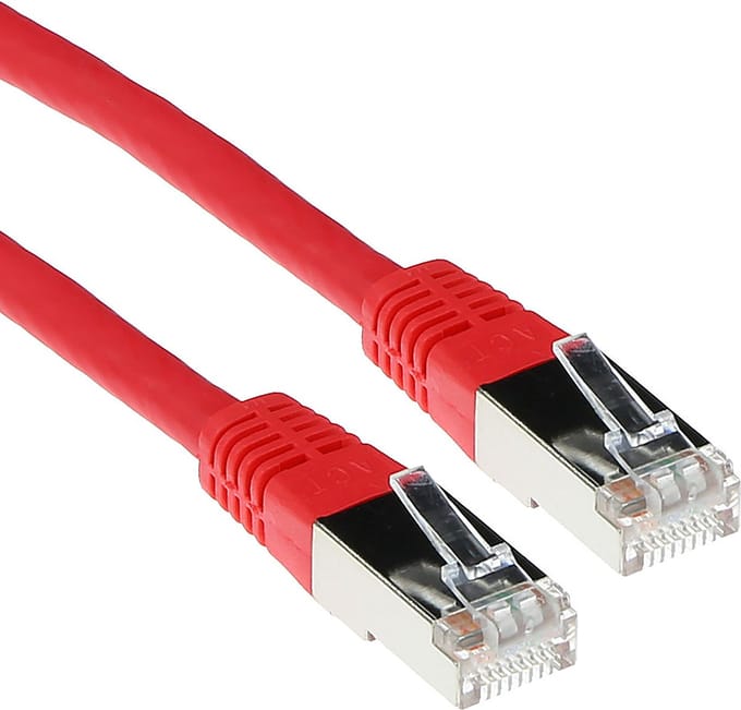 ACT Rode 10 meter LSZH SFTP CAT6 UTP kabel met RJ45 connectoren FB9510