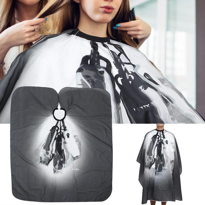 Tablier de Coiffure Imperméable Coupe de Cheveux Salon Barber Cape gray